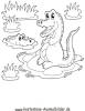 Ausmalbild Krokodile im Wasser