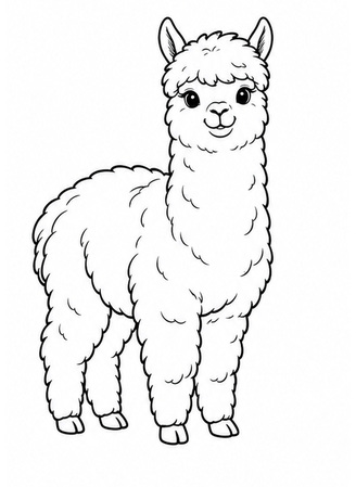 Ausmalbild Alpaka