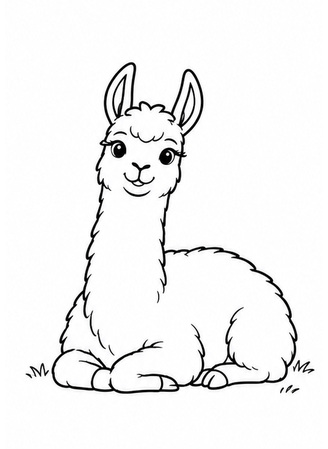 Ausmalbild Ruhendes Lama