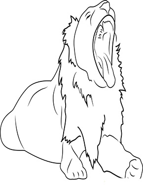 Ausmalbild alter L&ouml;we