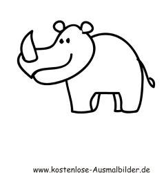 Ausmalbild Einfaches Nashorn