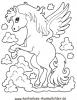 Ausmalbild Pegasus Pferd 1