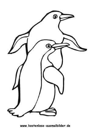 Malvorlage zwei Pinguine