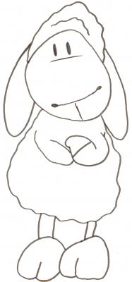 Ausmalbild stehendes Schaf