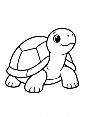 Ausmalbild Einfache Schildkröte mit langem Hals