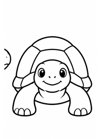 Ausmalbild Einfache Schildkröte von vorne