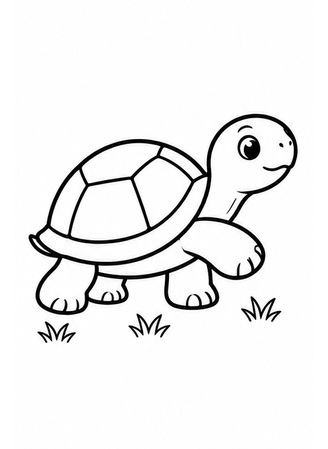Ausmalbild Kleine Landschildkröte läuft