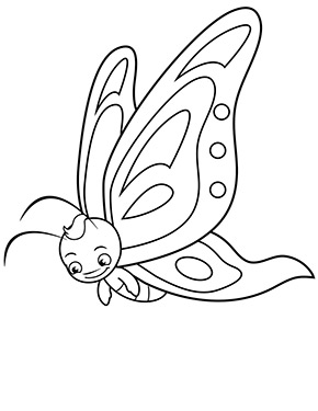 Ausmalbild junger Schmetterling