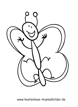 Ausmalbild lustiger Schmetterling