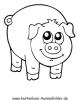 Ausmalbild Schwein 3