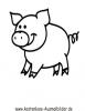 Ausmalbild einfaches Schwein