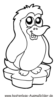 Ausmalbild Kleiner Pinguin