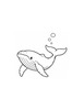 Ausmalbild Walkalb schwimmt allein