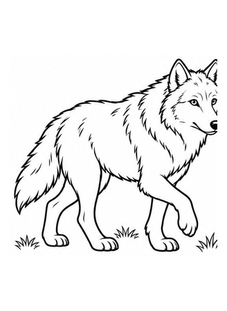 Ausmalbild Wolf geht