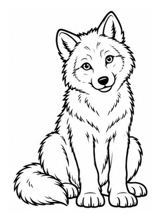 Ausmalbild Wolf sitzt
