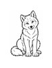 Ausmalbild Wolf sitzt