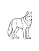 Ausmalbild Wolf steht seitlich