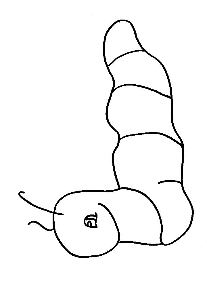 Ausmalbild lustiger Wurm