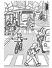 Ausmalbild Gefahren im Stadtverkehr