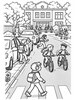 Ausmalbild Gefahren vor der Schule