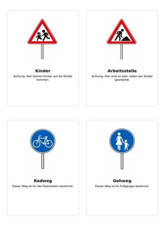 Ausmalbild Verkehrszeichen Lernkarten 2