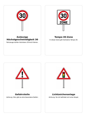 Ausmalbild Verkehrszeichen Lernkarten 6
