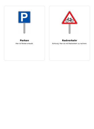 Ausmalbild Verkehrszeichen Lernkarten 7