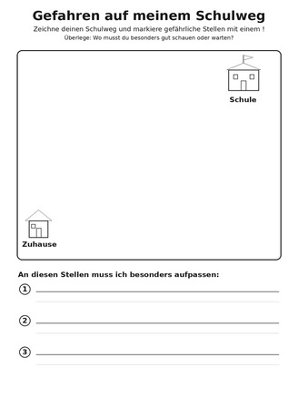 Ausmalbild Gefahren auf meinem Schulweg