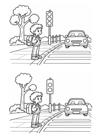 Finde 5 Unterschiede Verkehrserziehung
