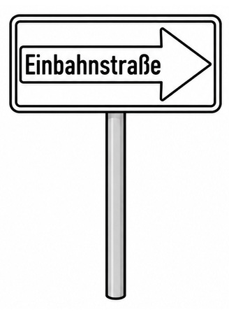 Ausmalbild Verkehrsschild Einbahnstrasse