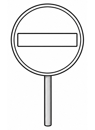 Ausmalbild Verkehrsschild Einfahrt verboten