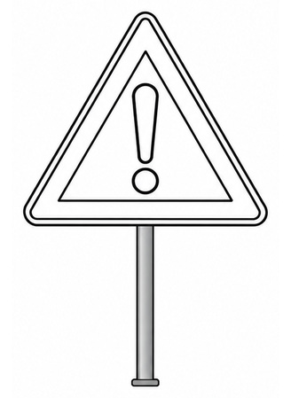 Ausmalbild Verkehrsschild Gefahrenstelle