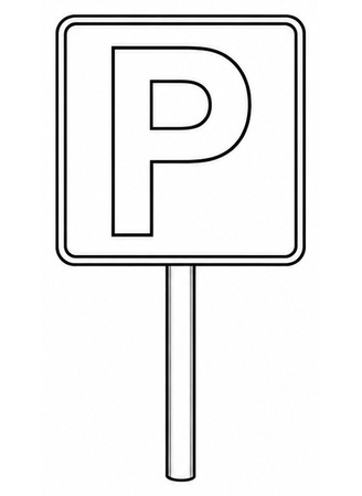 Ausmalbild Verkehrsschild Parken