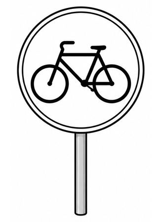 Ausmalbild Verkehrsschild Radweg
