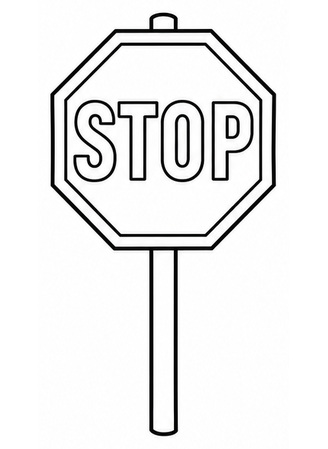 Ausmalbild Verkehrsschild STOP