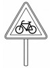 Ausmalbild Verkehrsschild Achtung Radverkehr