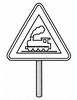 Ausmalbild Verkehrsschild Bahnübergang