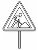 Ausmalbild Verkehrsschild Baustelle