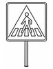 Ausmalbild Verkehrsschild Fussgängerüberweg