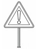 Ausmalbild Verkehrsschild Gefahrenstelle