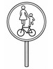 Ausmalbild Verkehrsschild Gemeinsamer Geh und Radweg