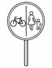 Ausmalbild Verkehrsschild Getrennter Geh und Radweg