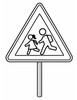 Ausmalbild Verkehrsschild Kinder