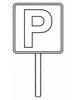 Ausmalbild Verkehrsschild Parken
