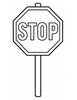 Ausmalbild Verkehrsschild STOP