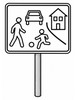 Ausmalbild Verkehrsschild Verkehrsberuhigter Bereich