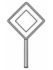 Ausmalbild Verkehrsschild Vorfahrtstrasse
