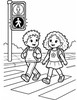 Ausmalbild An der Ampel warten