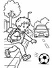 Ausmalbild Ball rollt auf die Strasse falsch