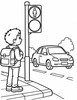 Ausmalbild Bei Grün über die Strasse